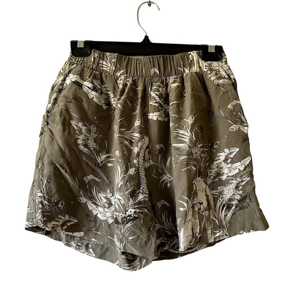 Anine Bing Candice Tropical Print Shorts green size S C10 - Picture 2 of 4
